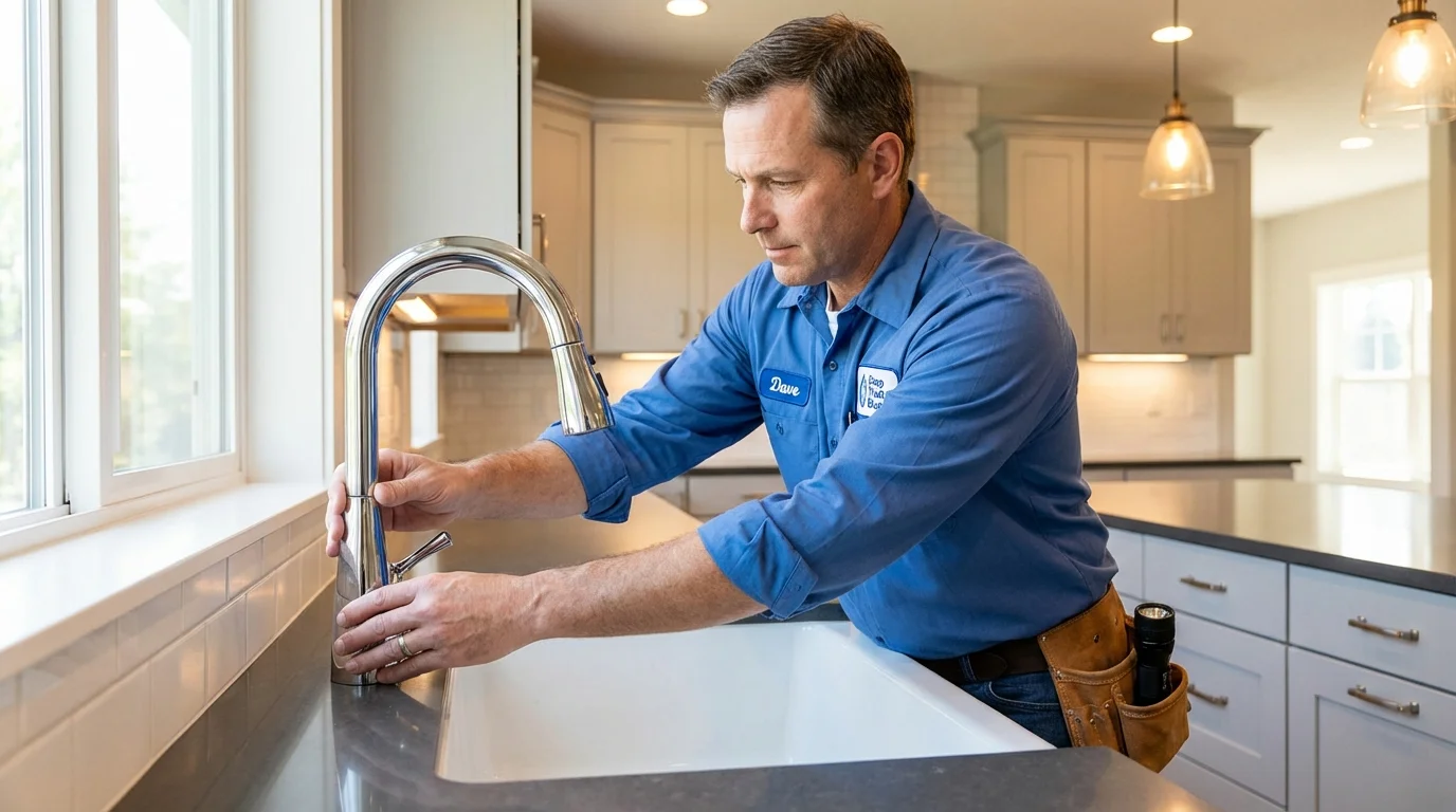 Kitchen faucet installation by Johns Plumbing LLC in Elroy